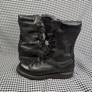 Matterhorn Black Leather Work Boots Vibram Sole Steel Toe Mens 8.5 USA Made